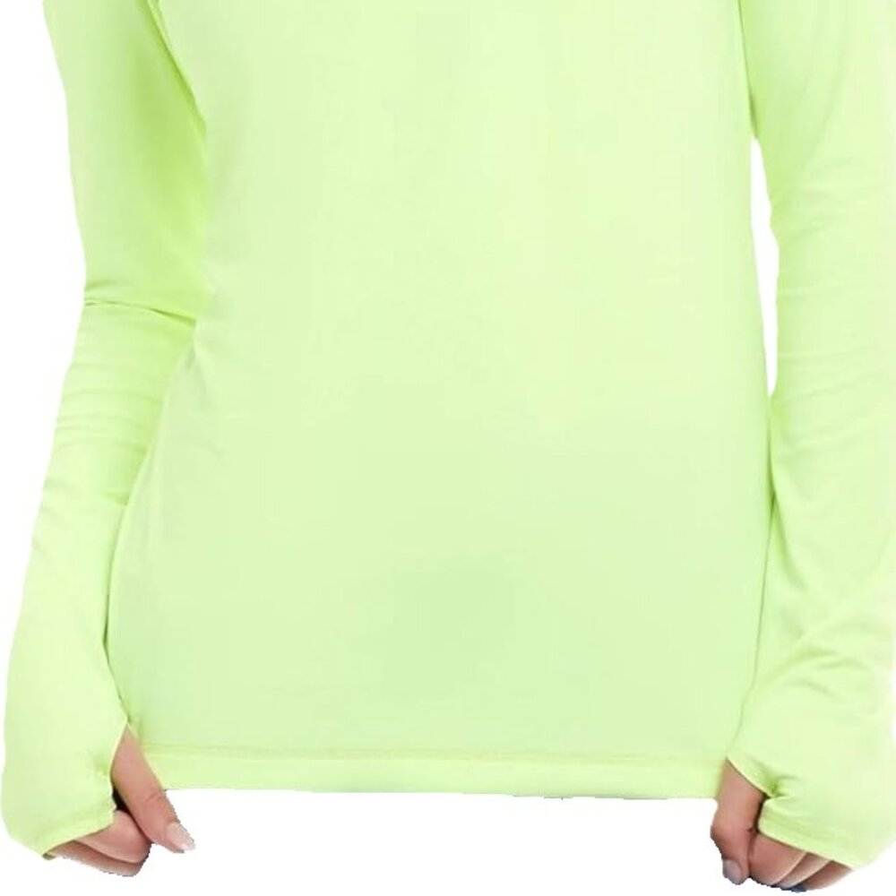 EUC: BloqUV Sz M Neon Yellow 24/7 Long Sleeve Top UPF 50+ Sun Protection Pocket - Picture 5 of 5